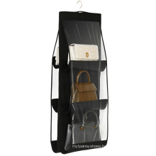 6 Pocket Hanging Handbag Organizer for Wardrobe Closet Transparent Storage Bag Handbag organizer storage